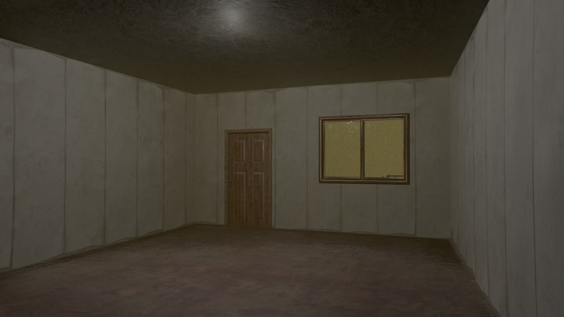 Motel wooden house with roof Low-poly 3D model_12