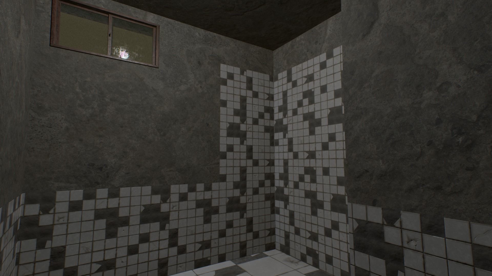 Motel wooden house with roof Low-poly 3D model_16