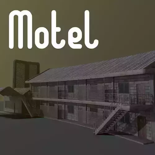Motel wooden house with roof
