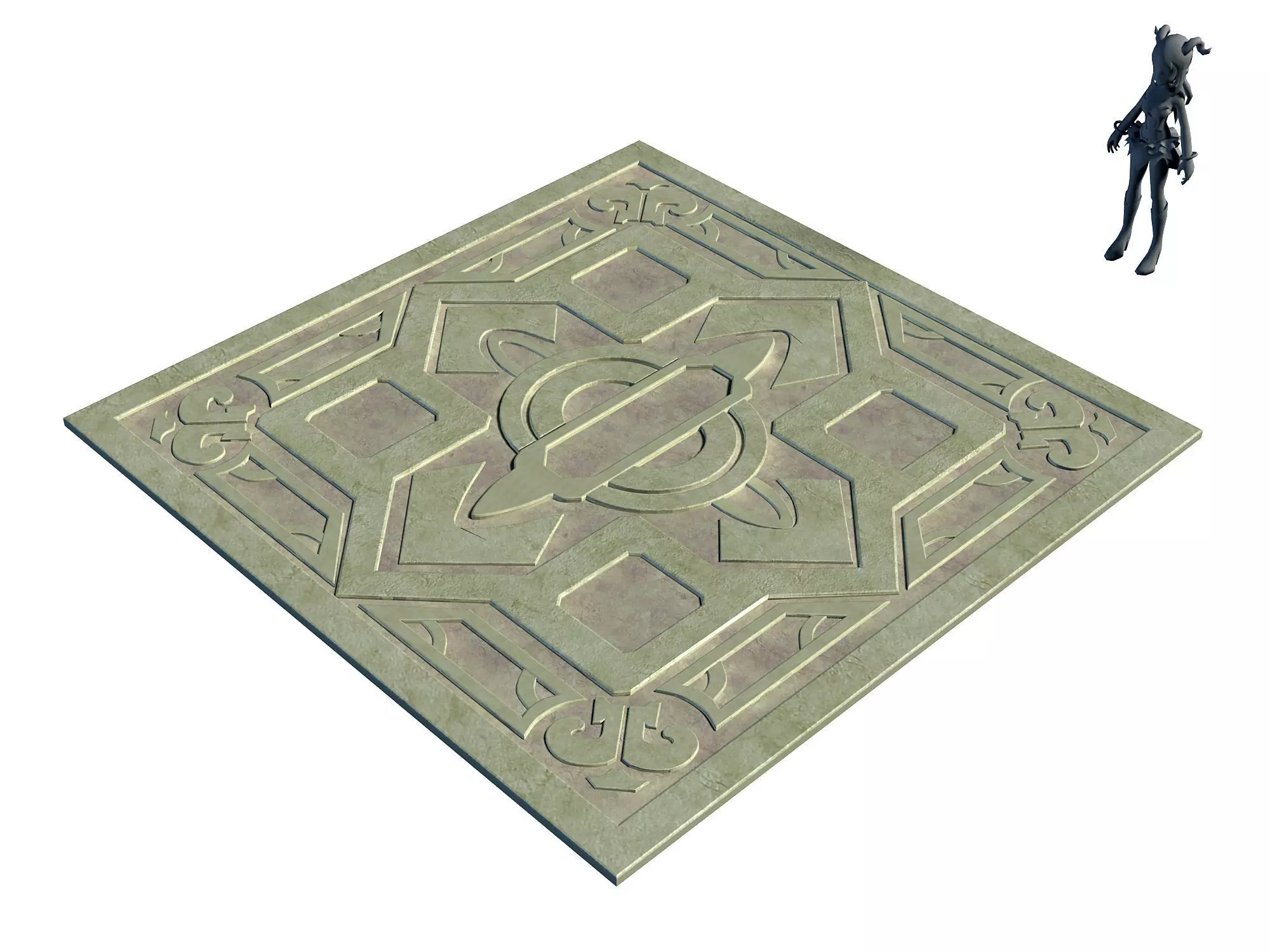 Ancient Capital Building - Floor Tile 06 3D model_0