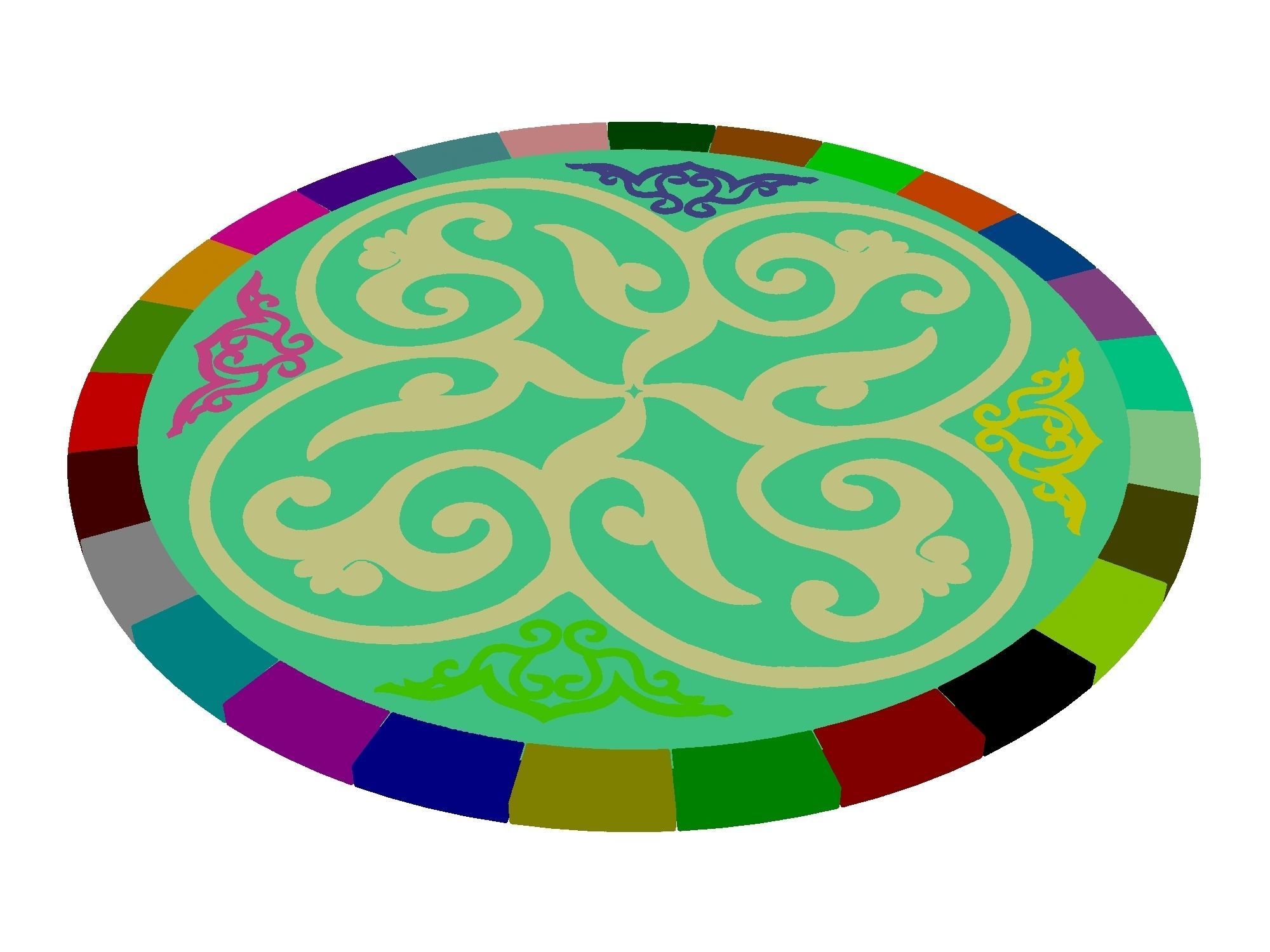 Ancient capital building - floor tiles 07 3D model_1