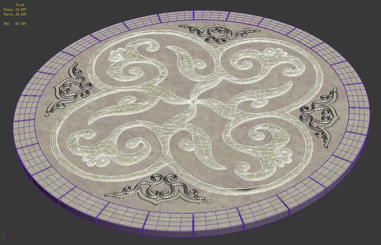 Ancient capital building - floor tiles 07 3D model_2