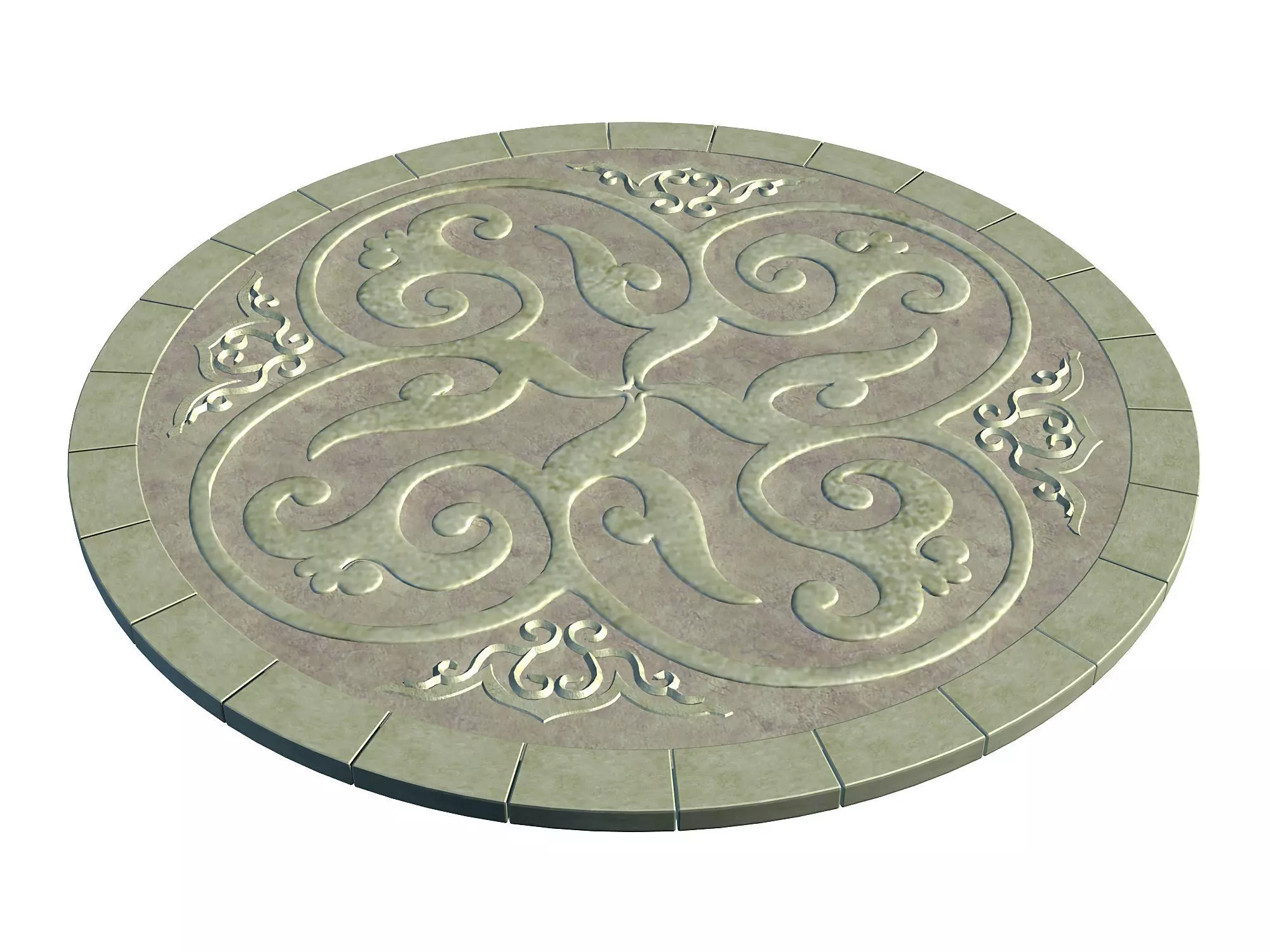 Ancient capital building - floor tiles 07 3D model_0