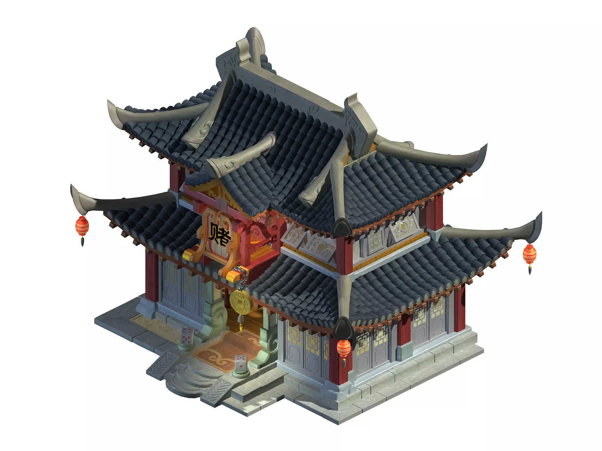 Ancient Capital Architecture - Gambling Square 3D model_0