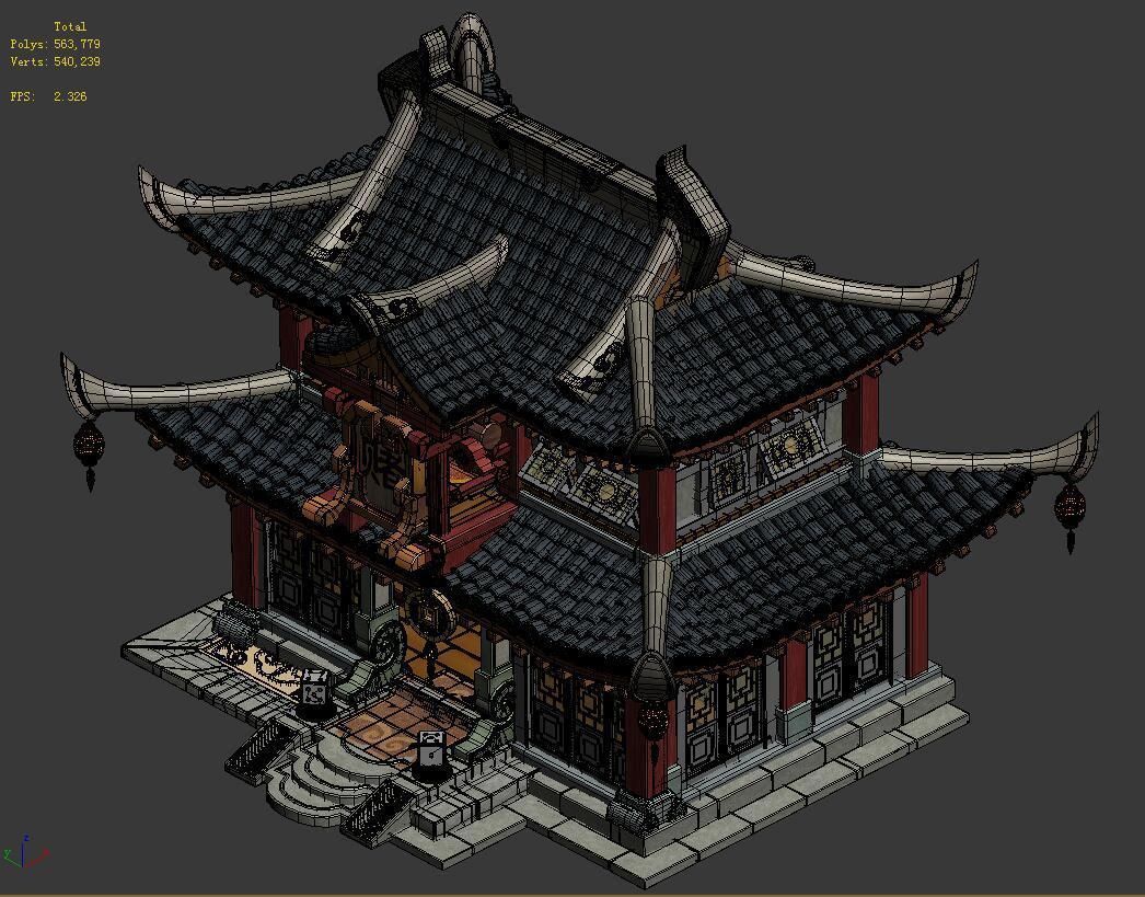 Ancient Capital Architecture - Gambling Square 3D model_2