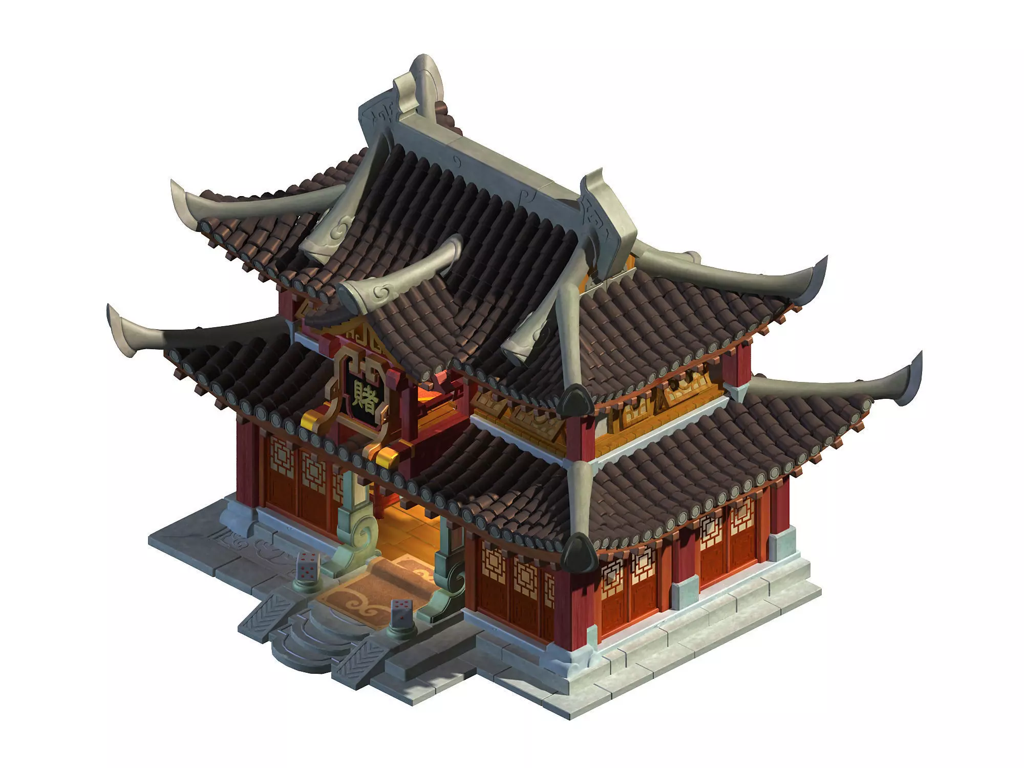 Ancient Capital Building - Gambling Square 3D model_0