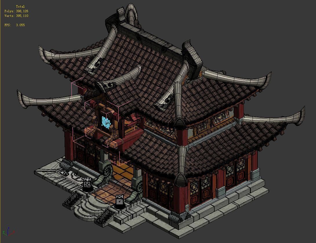 Ancient Capital Building - Gambling Square 3D model_2