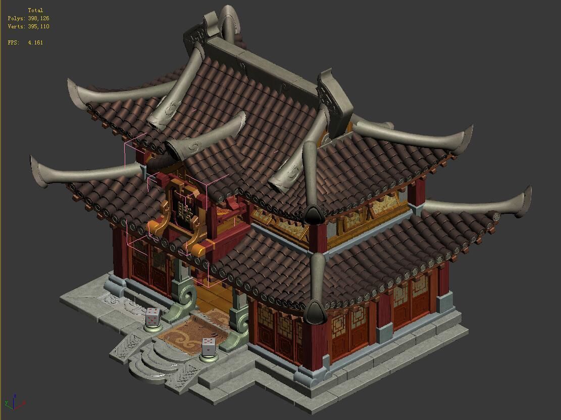 Ancient Capital Building - Gambling Square 3D model_3