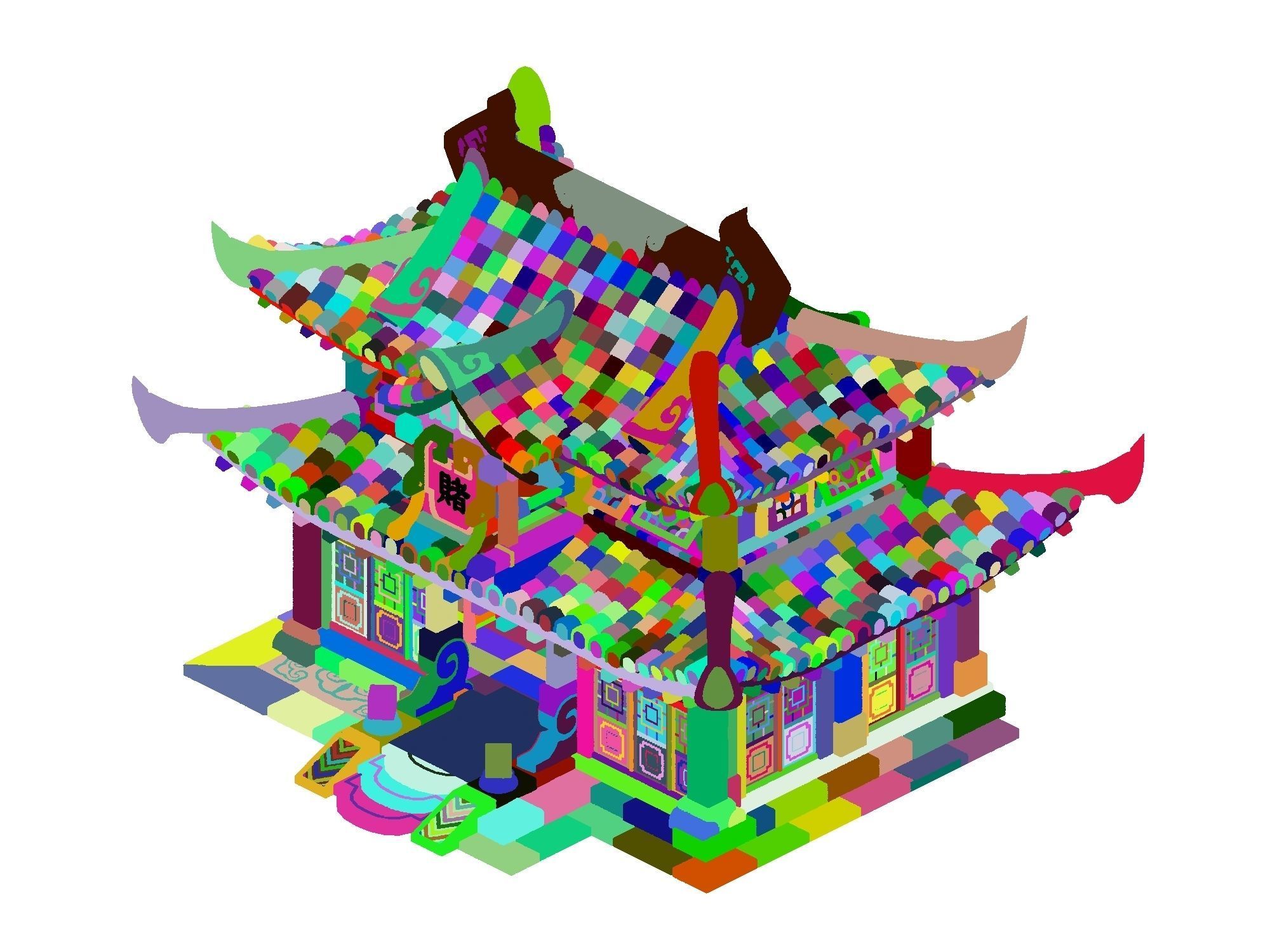 Ancient Capital Building - Gambling Square 3D model_1