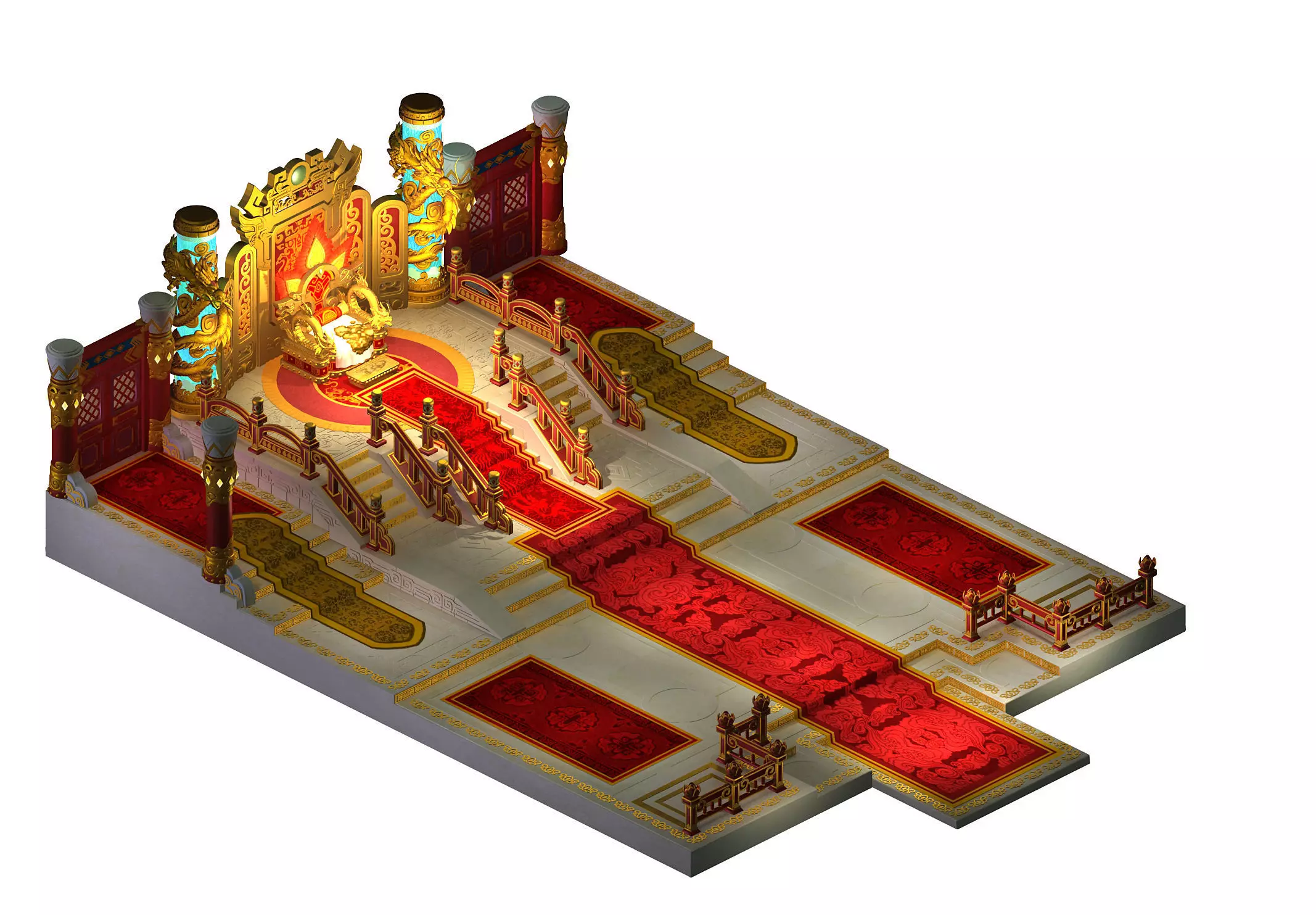 Ancient capital building - palace floor 3D model