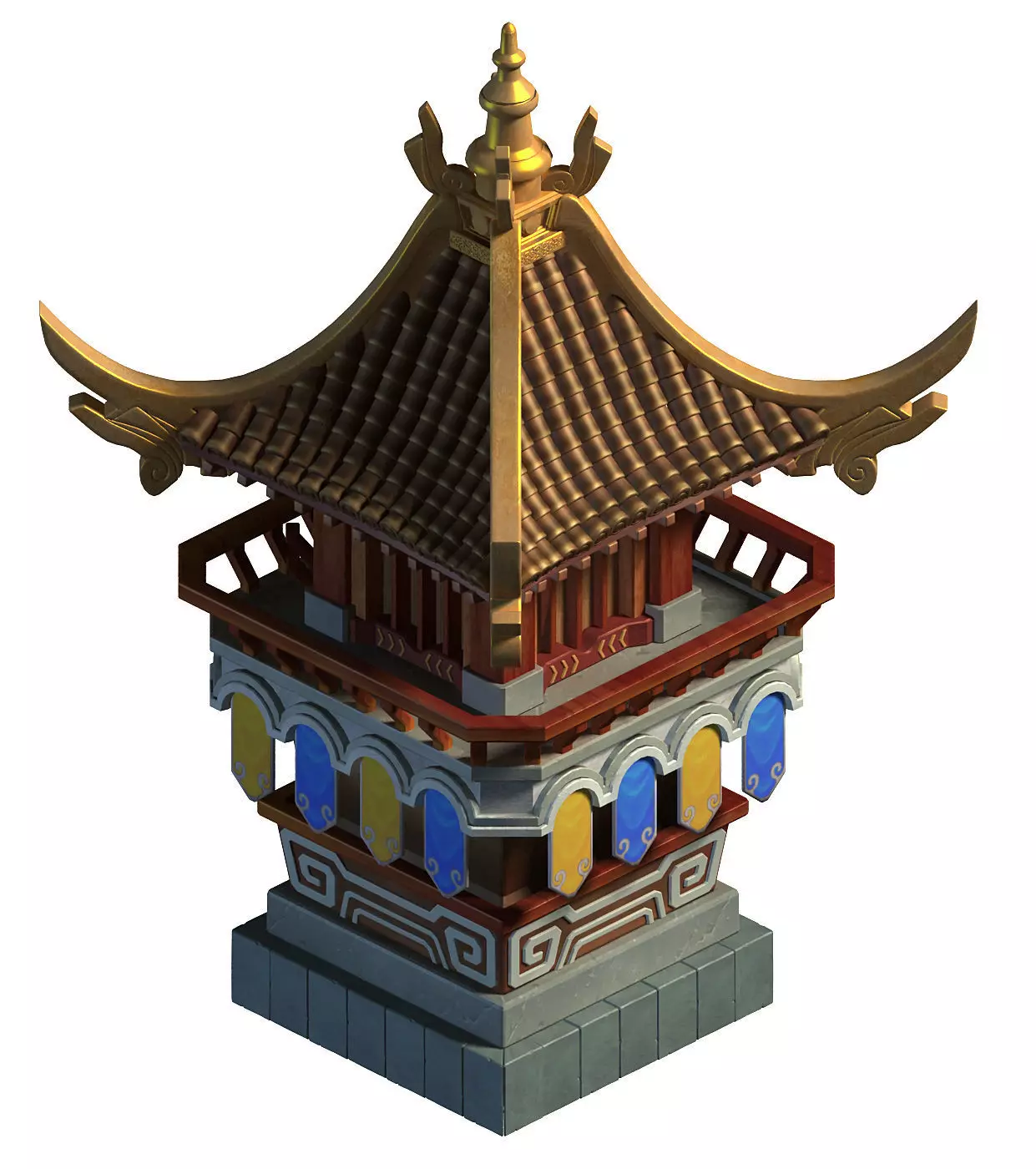 Ancient Capital Building - Royal Palace Tower 3D model