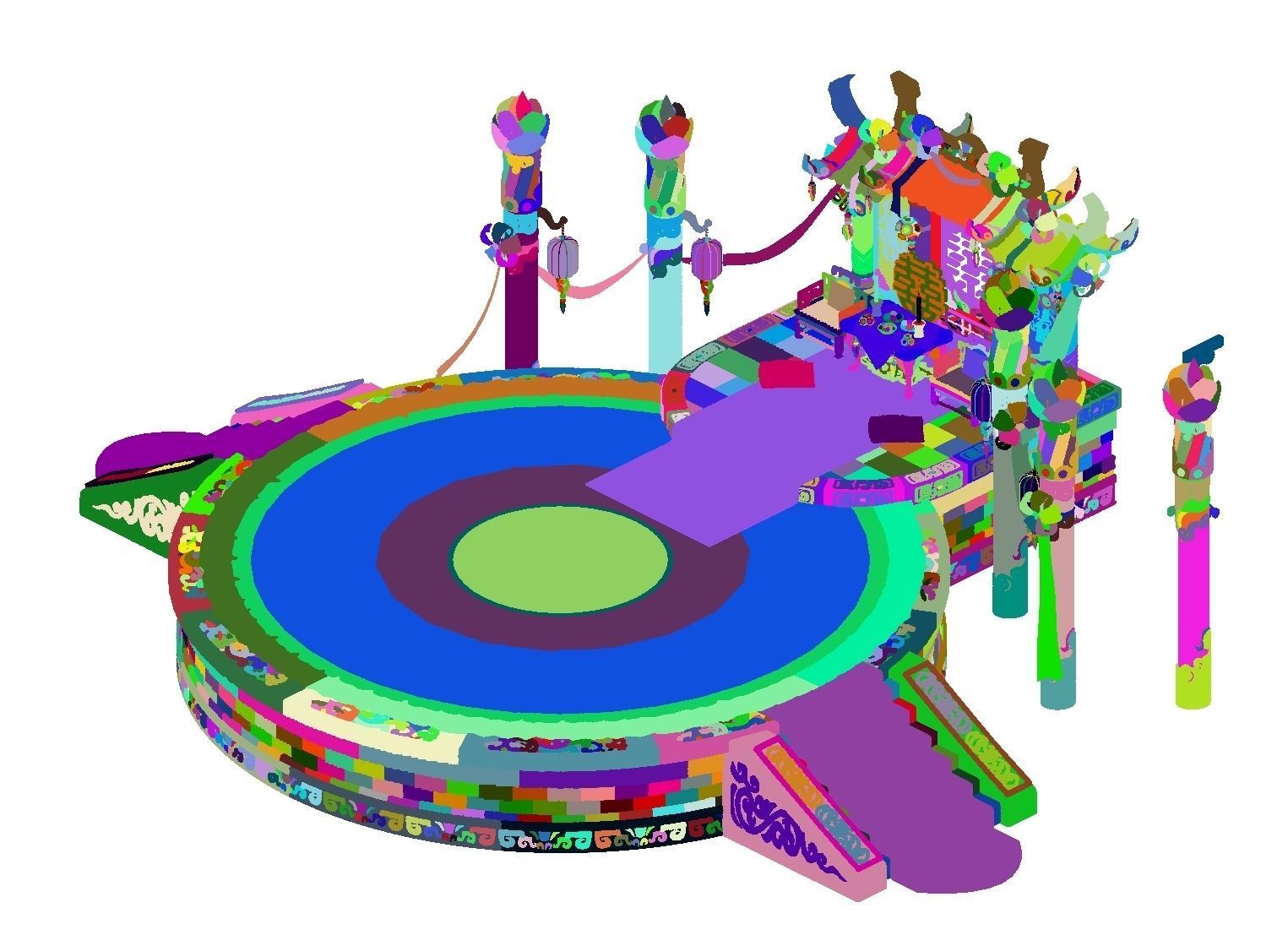 Ancient Capital Building - Wedding Table 3D model_1