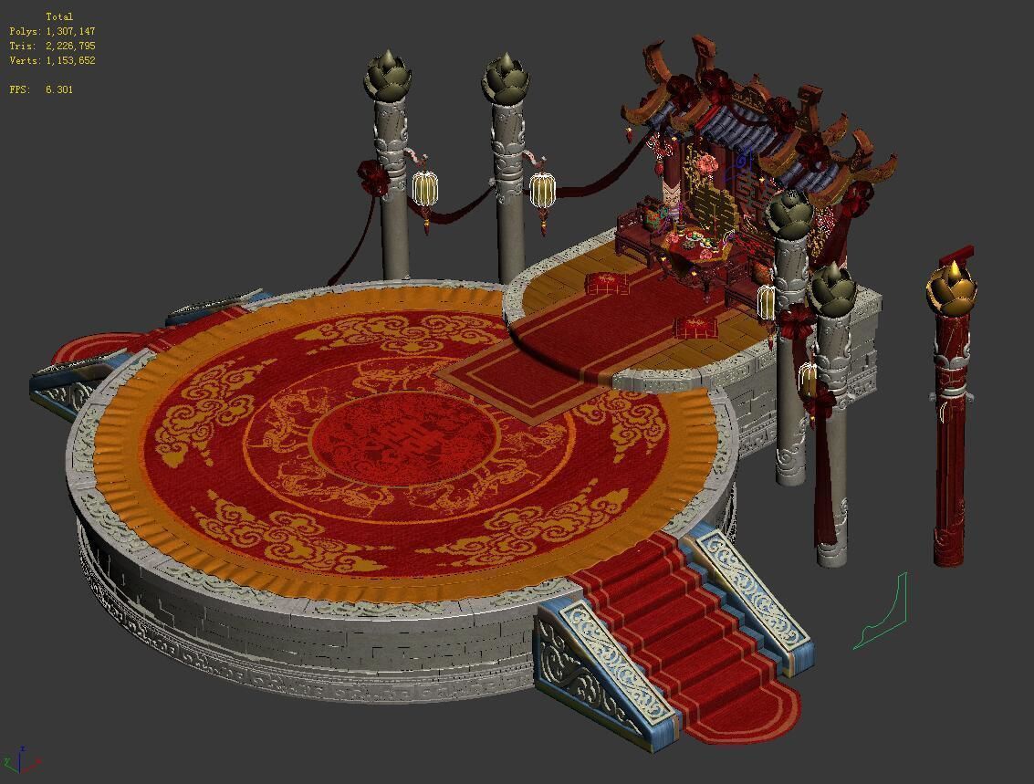 Ancient Capital Building - Wedding Table 3D model_3