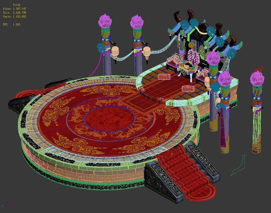 Ancient Capital Building - Wedding Table 3D model_2