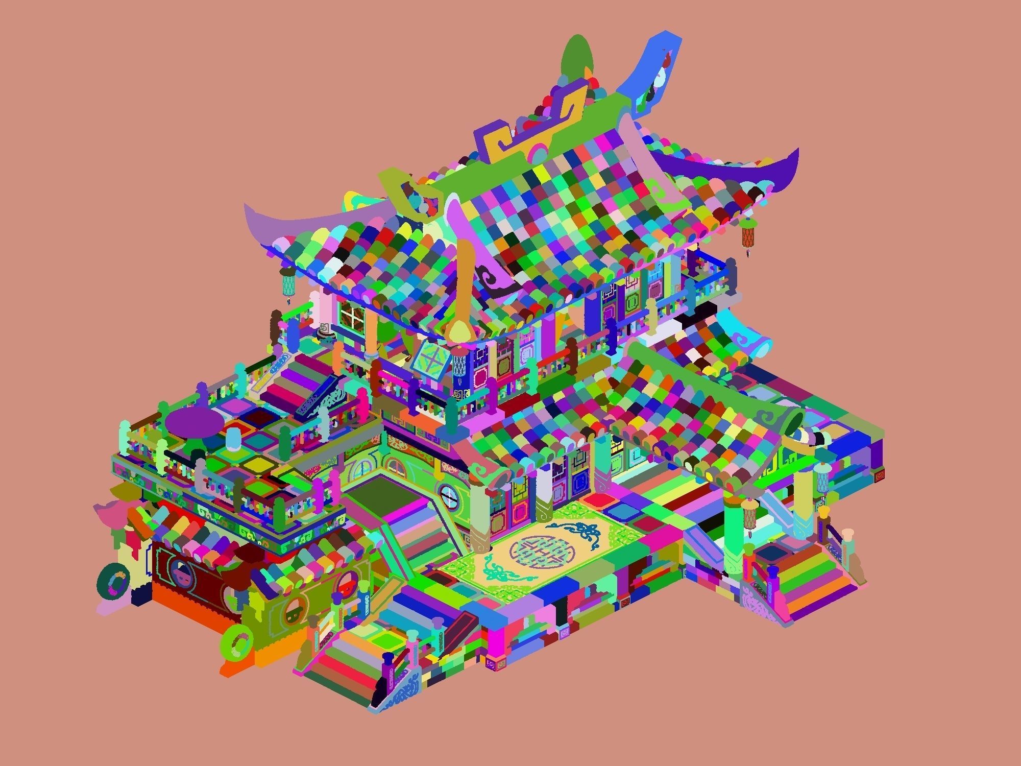 Ancient capital building - restaurant 3D model_1