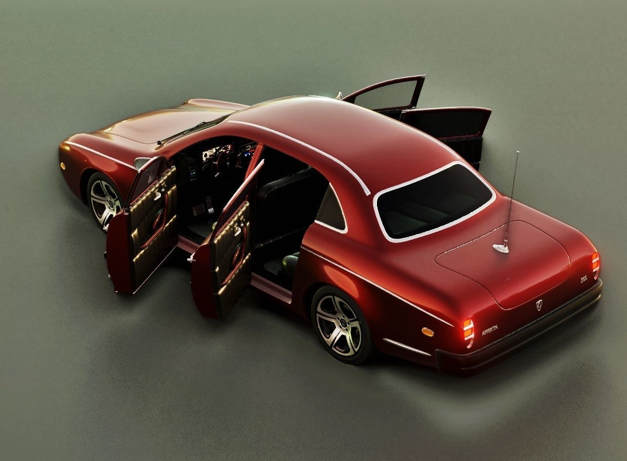 Affekta 300 Old timer concept car best of design game ready HD Low-poly 3D model_2