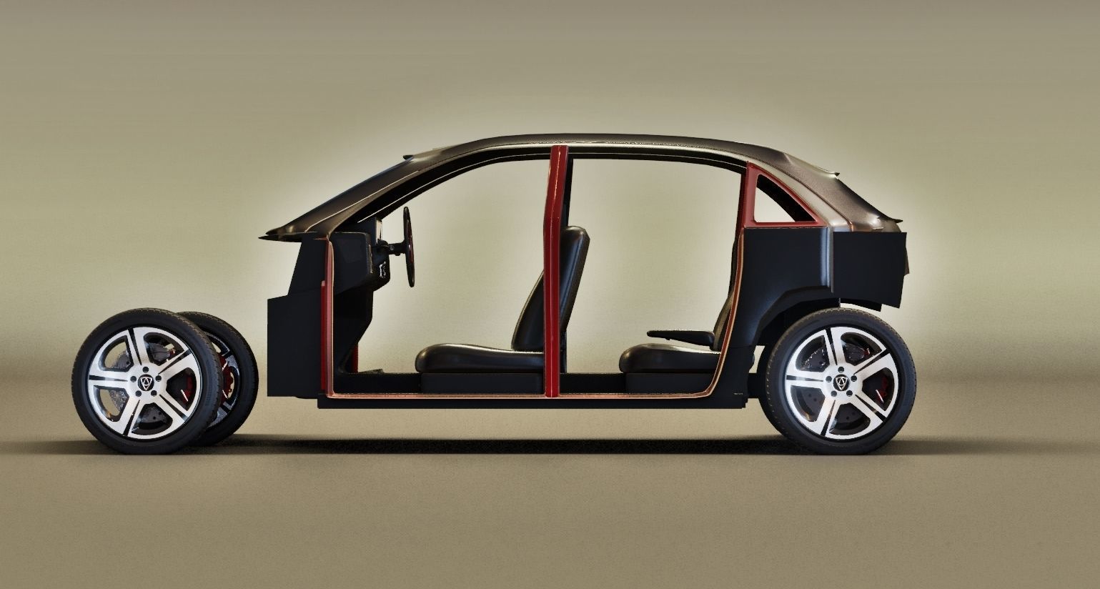 Affekta 300 Old timer concept car best of design game ready HD Low-poly 3D model_38