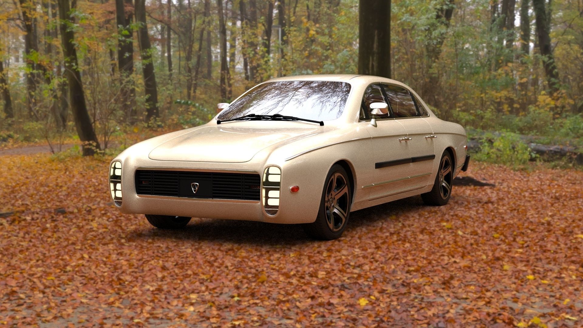 Affekta 300 Old timer concept car best of design game ready HD Low-poly 3D model_4