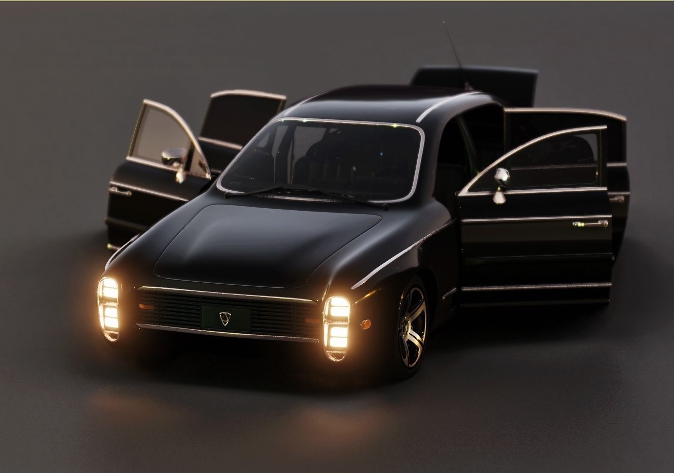 Affekta 300 Old timer concept car best of design game ready HD Low-poly 3D model_3