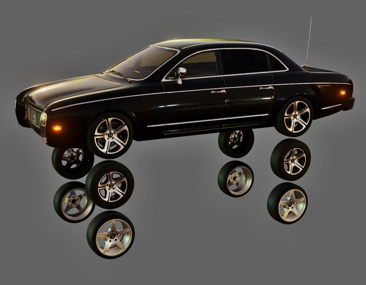 Affekta 300 Old timer concept car best of design game ready HD Low-poly 3D model_42