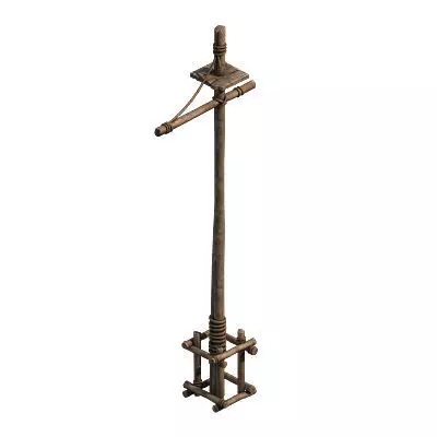 Ancient buildings - shops advertising planes 3D model_0