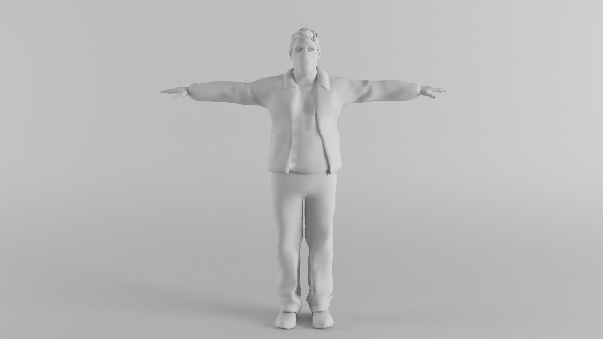 Corona Semi Realistic Human Character Low-poly 3D model_3