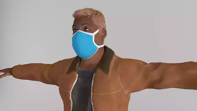 Corona Semi Realistic Human Character Low-poly 3D model