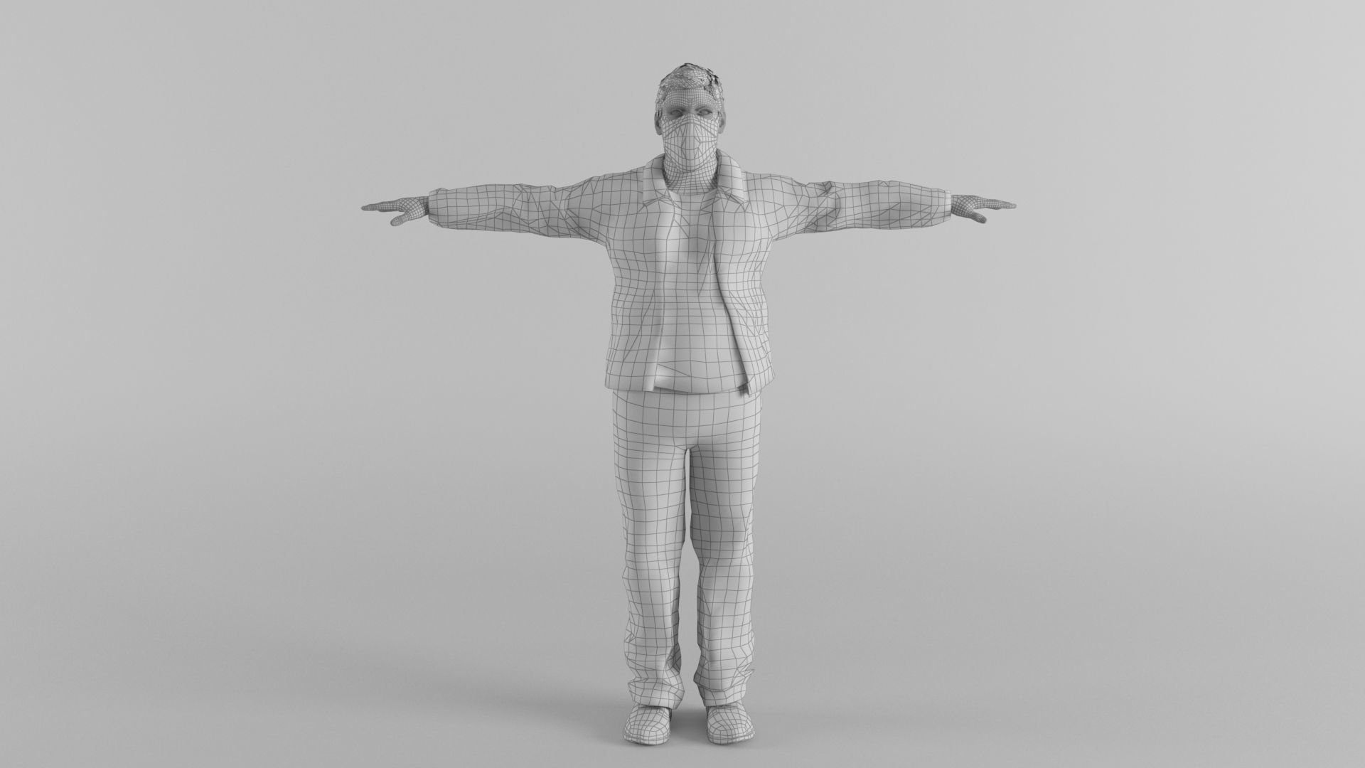 Corona Semi Realistic Human Character Low-poly 3D model_4
