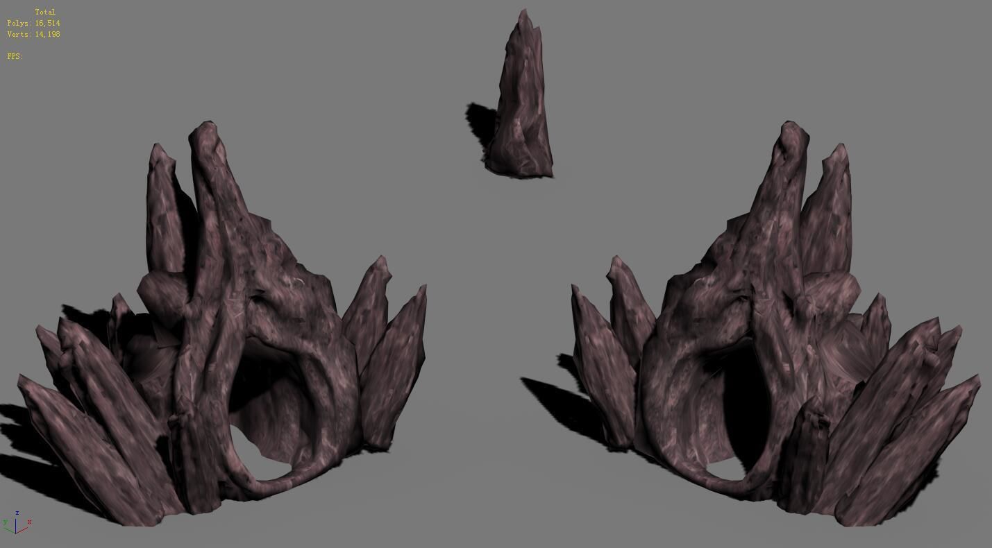 Monster Cave - hole 3D model_1