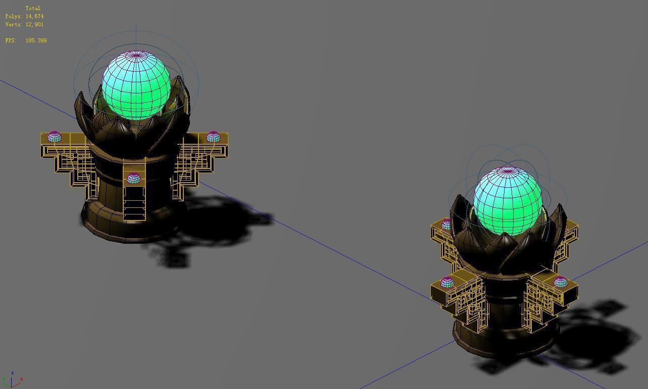 Ghost town - small light pillars 3D model_4