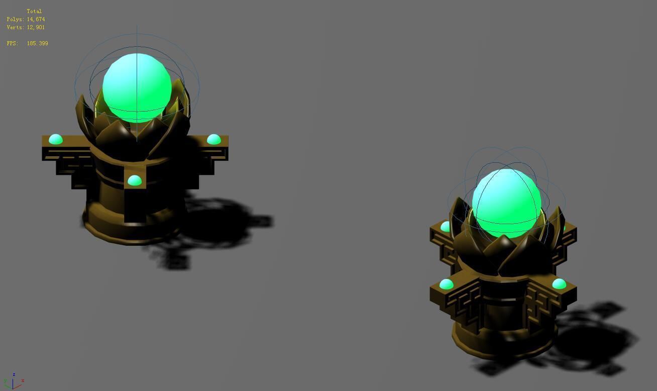 Ghost town - small light pillars 3D model_3