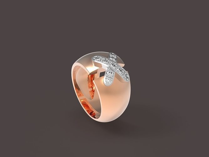 Cross-stitch ring 3D print model