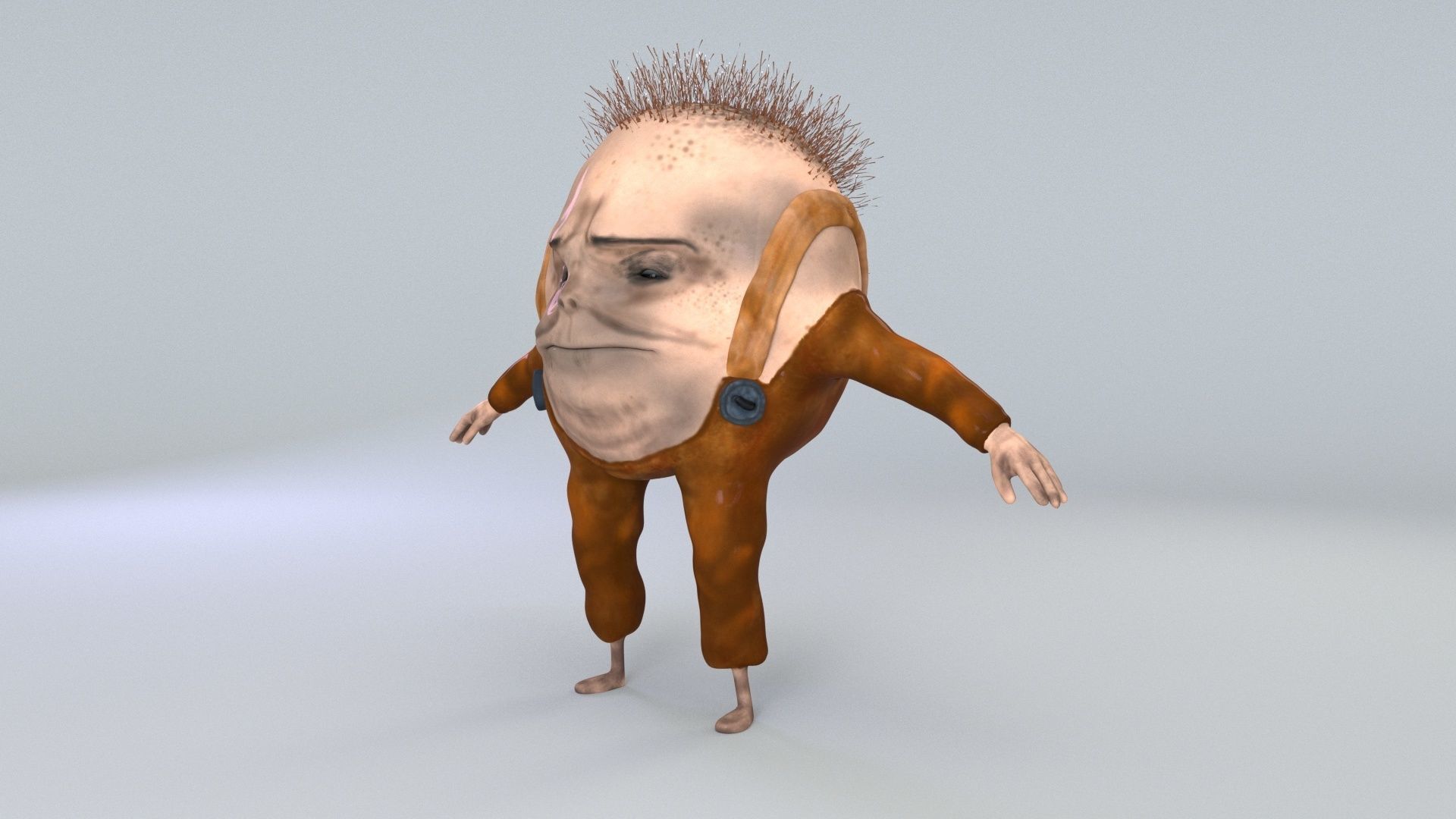 cartoon character humpty dumpty dirty 3D model_3