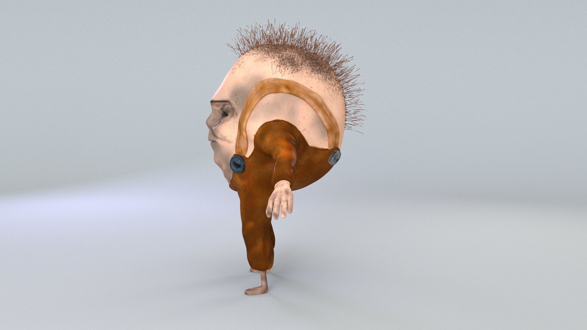 cartoon character humpty dumpty dirty 3D model_4