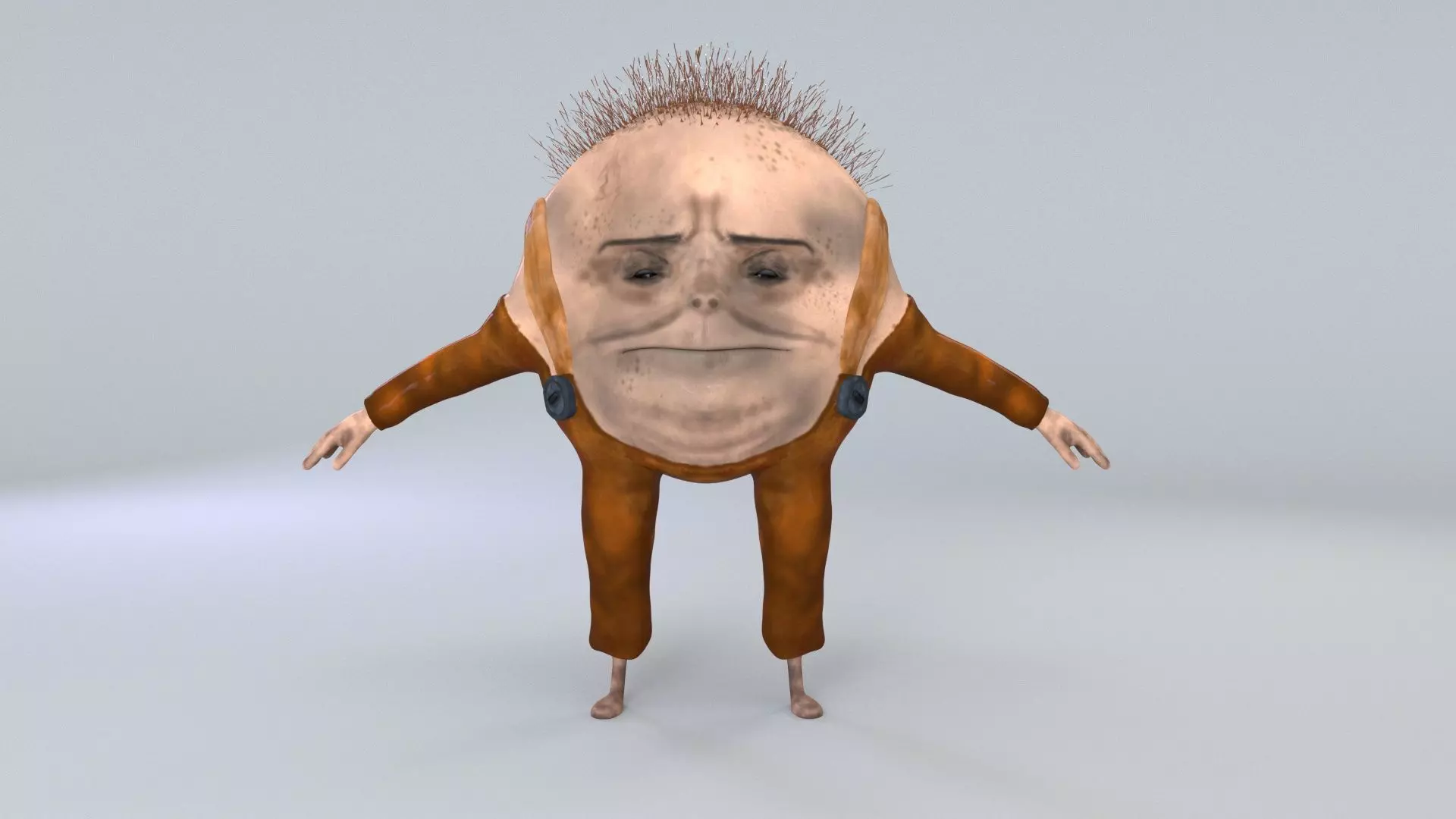 cartoon character humpty dumpty dirty 3D model_0