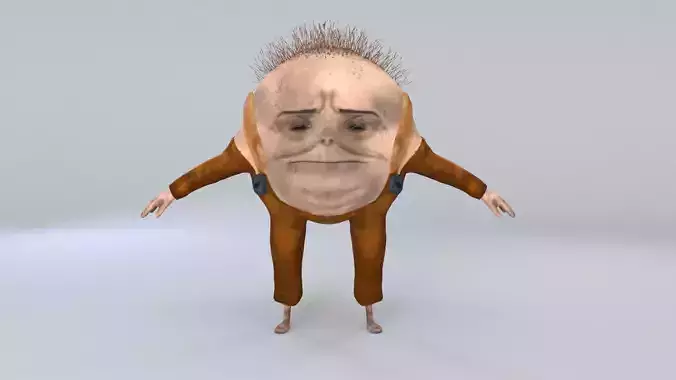 cartoon character humpty dumpty dirty 3D model