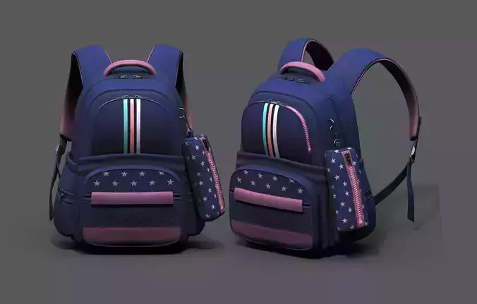 Backpack Camping scifi fantasy 3d human baggage 