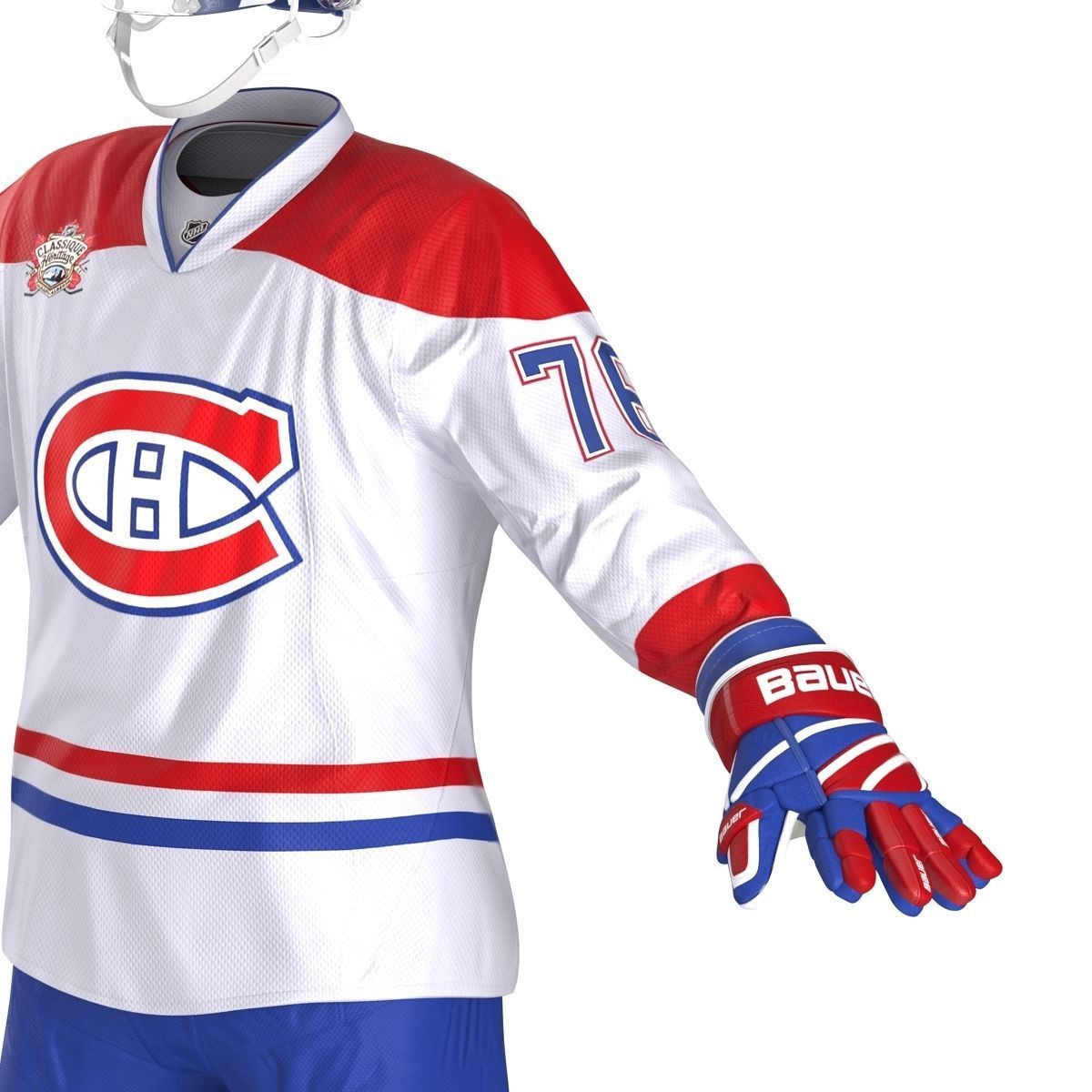 Hockey Equipment Montreal Canadiens 3D model CGTrader