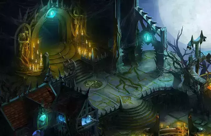 Dark forest - church door