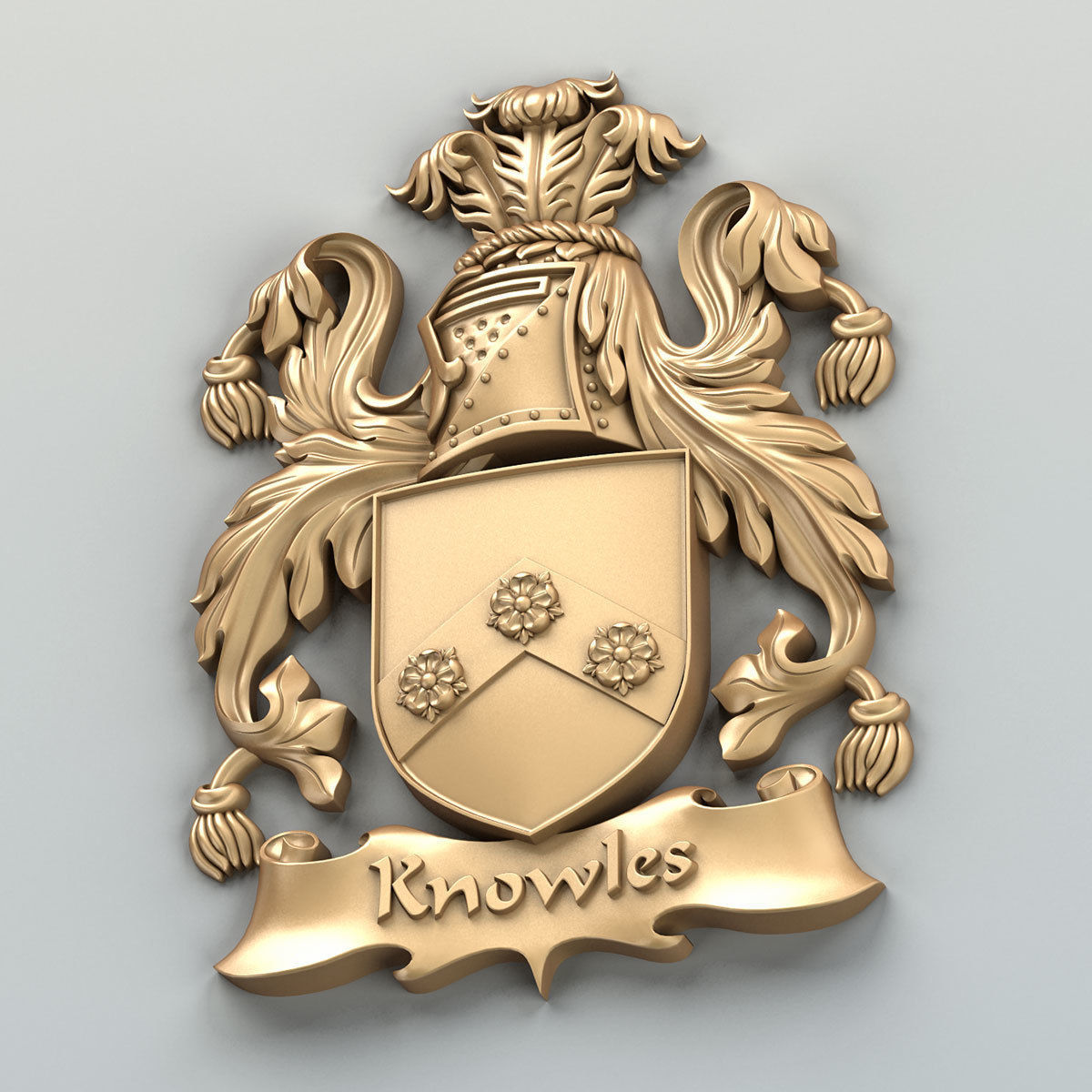 Coat of arms decorative 003 3D print model_4