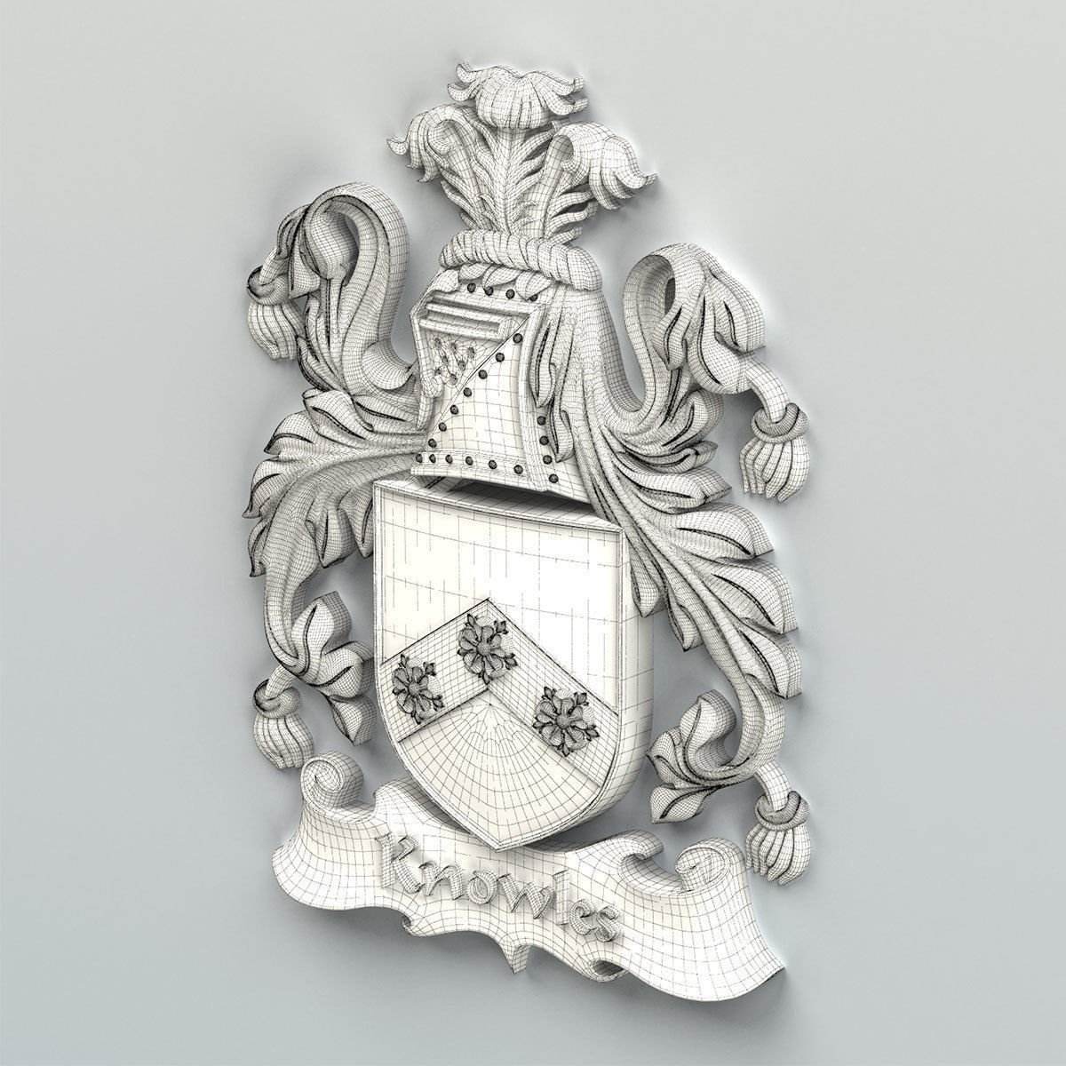 Coat of arms decorative 003 3D print model_9