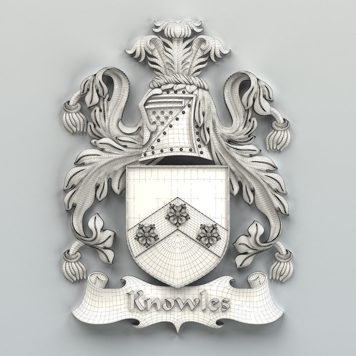 Coat of arms decorative 003 3D print model_8