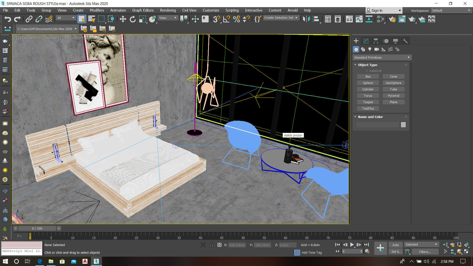 BEDROOM 3D MODEL modern with snowy mountains 3D model_4