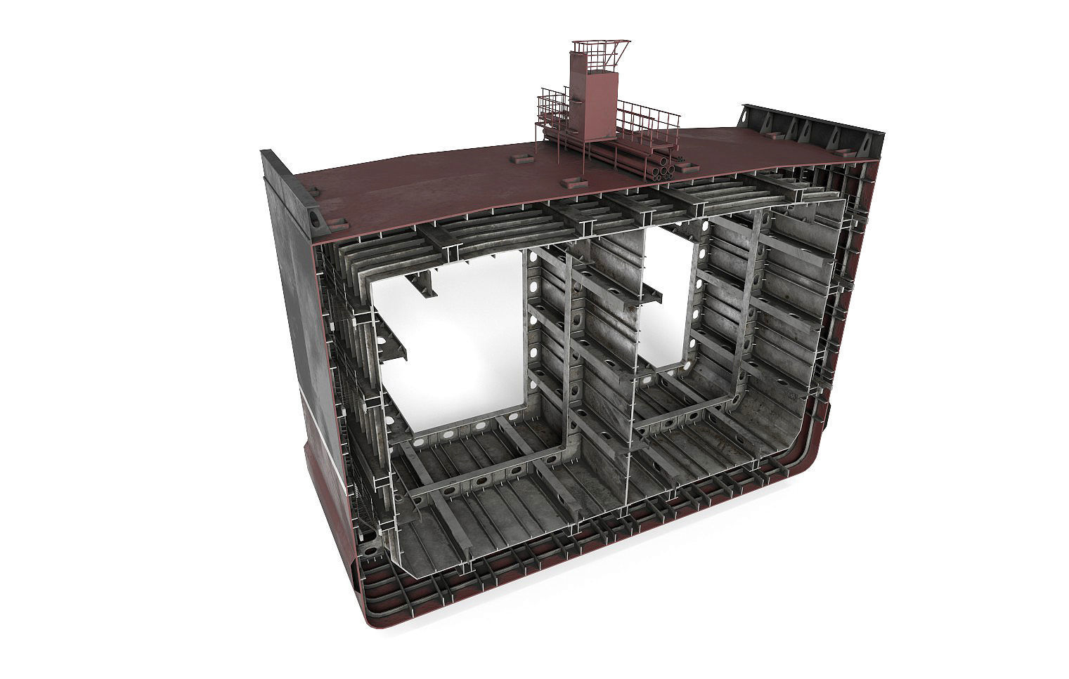 Tanker section Low-poly 3D model_10