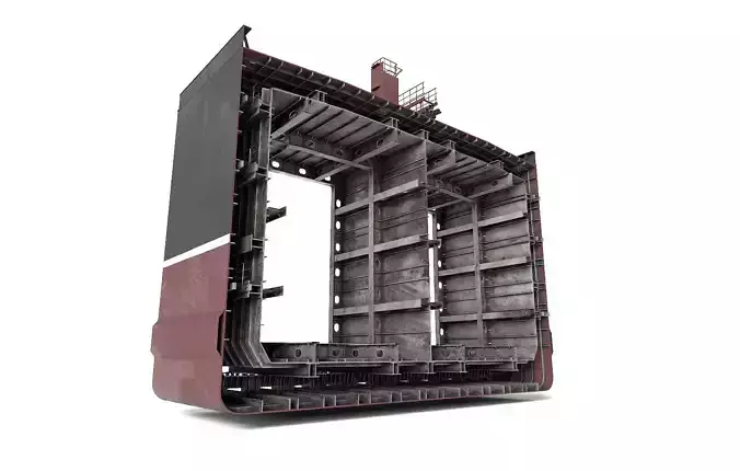 Tanker section Low-poly 3D model