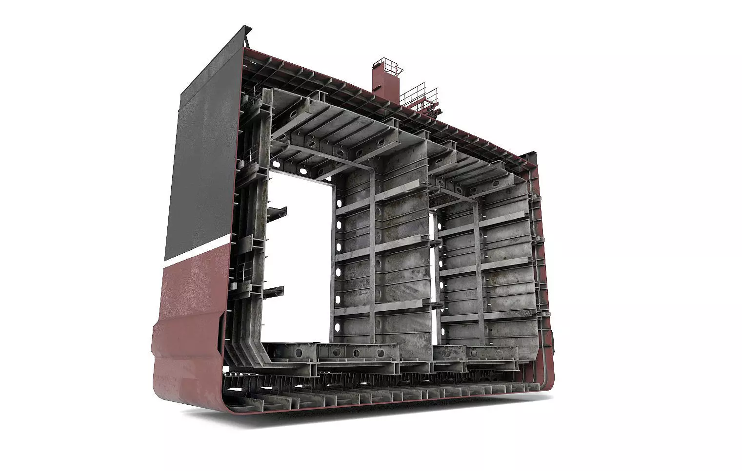 Tanker section Low-poly 3D model_0