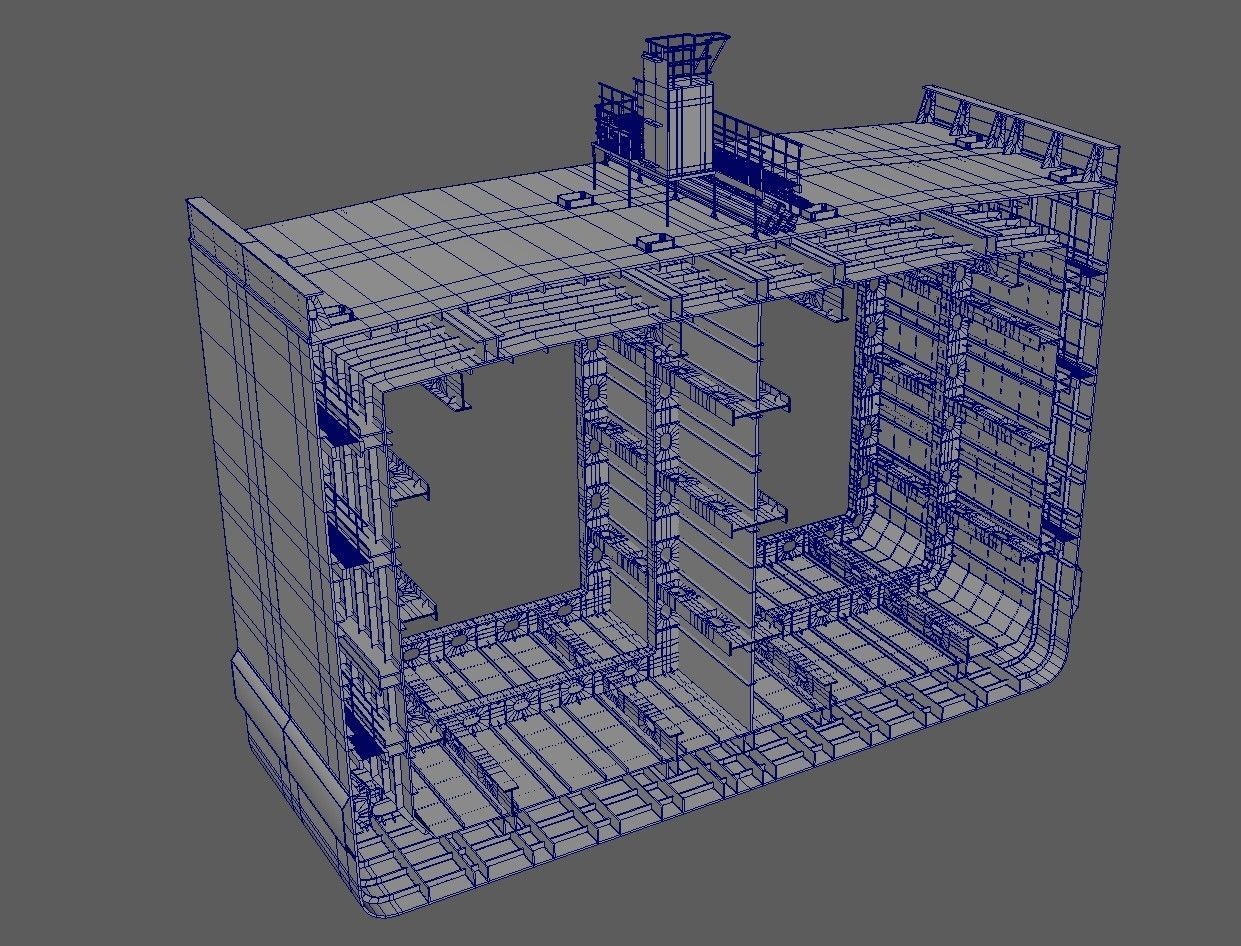Tanker section Low-poly 3D model_7