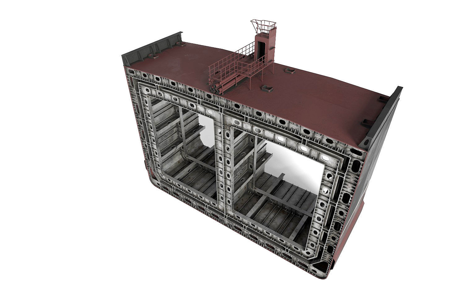 Tanker section Low-poly 3D model_13