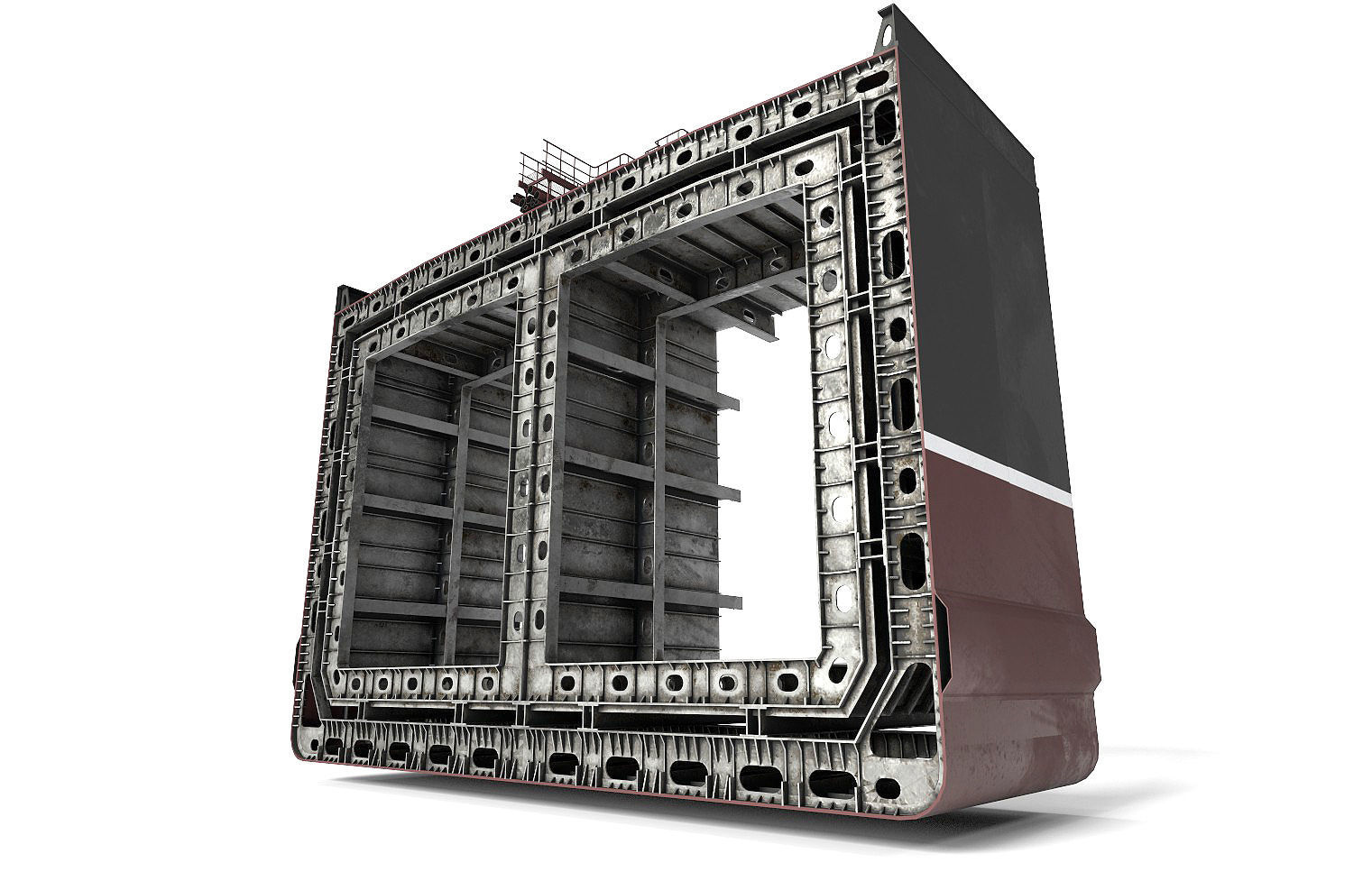 Tanker section Low-poly 3D model_3