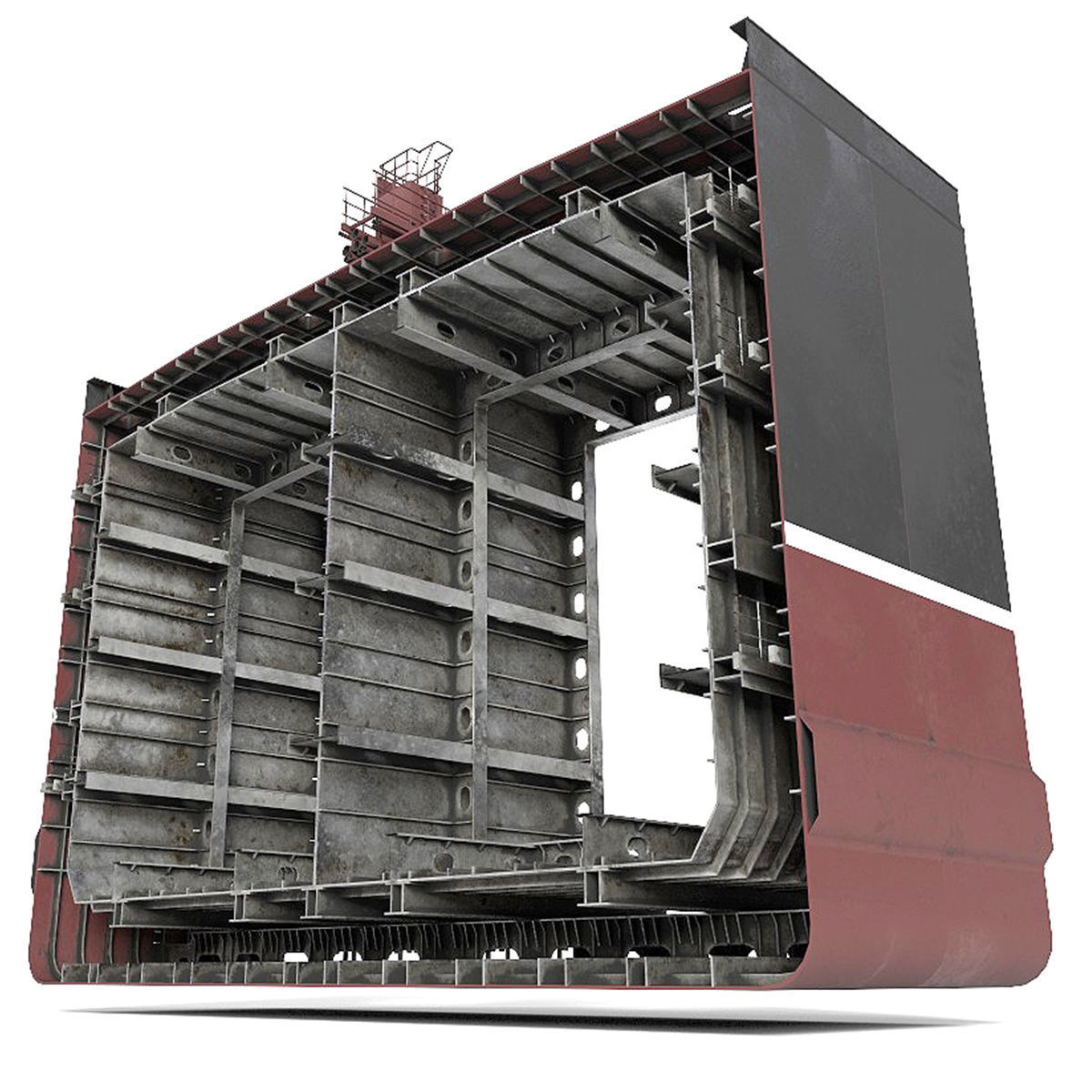 Tanker section Low-poly 3D model_2